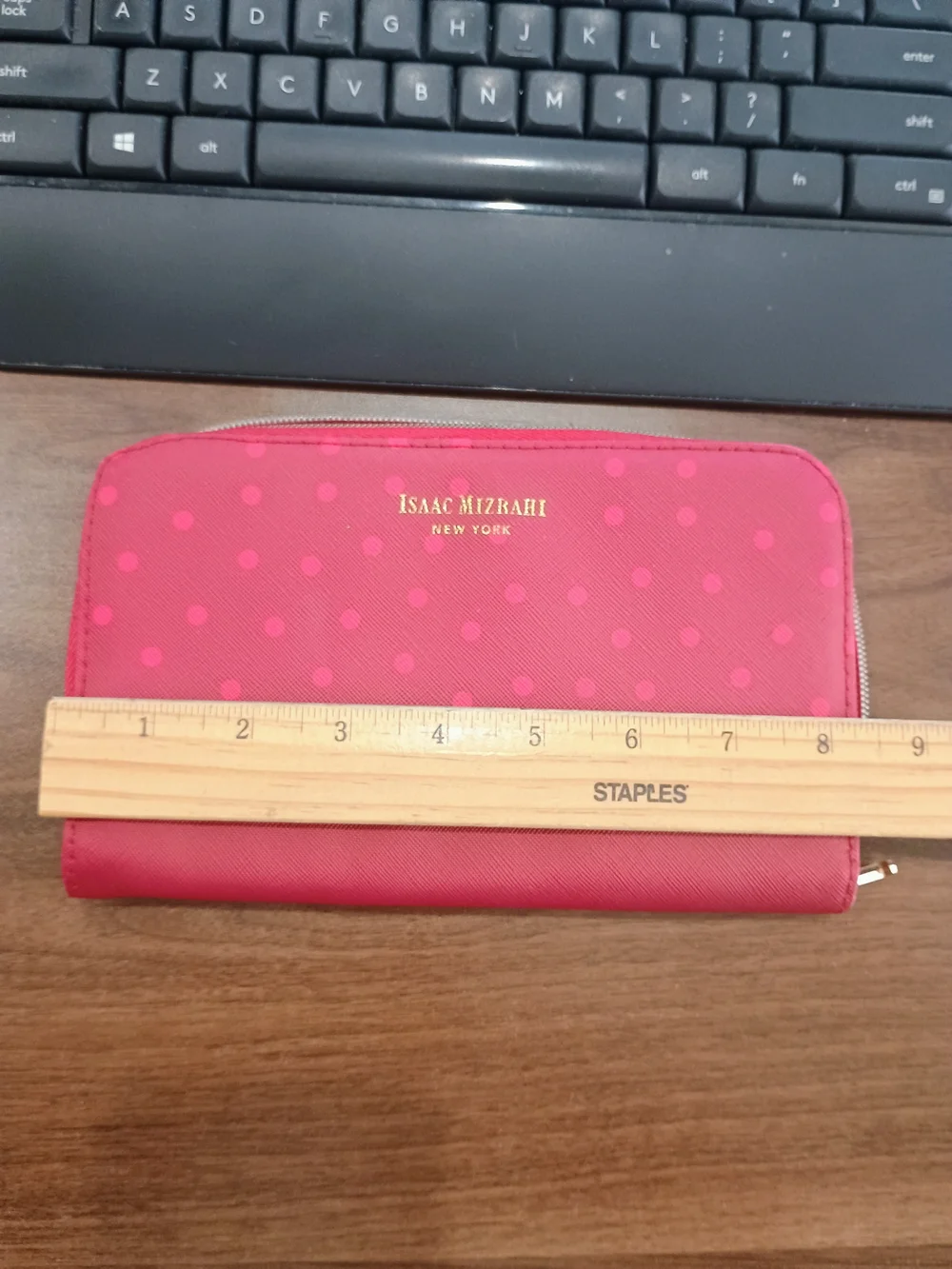 Isaac Mizrahi Pink Polka Dot Makeup Brush Case